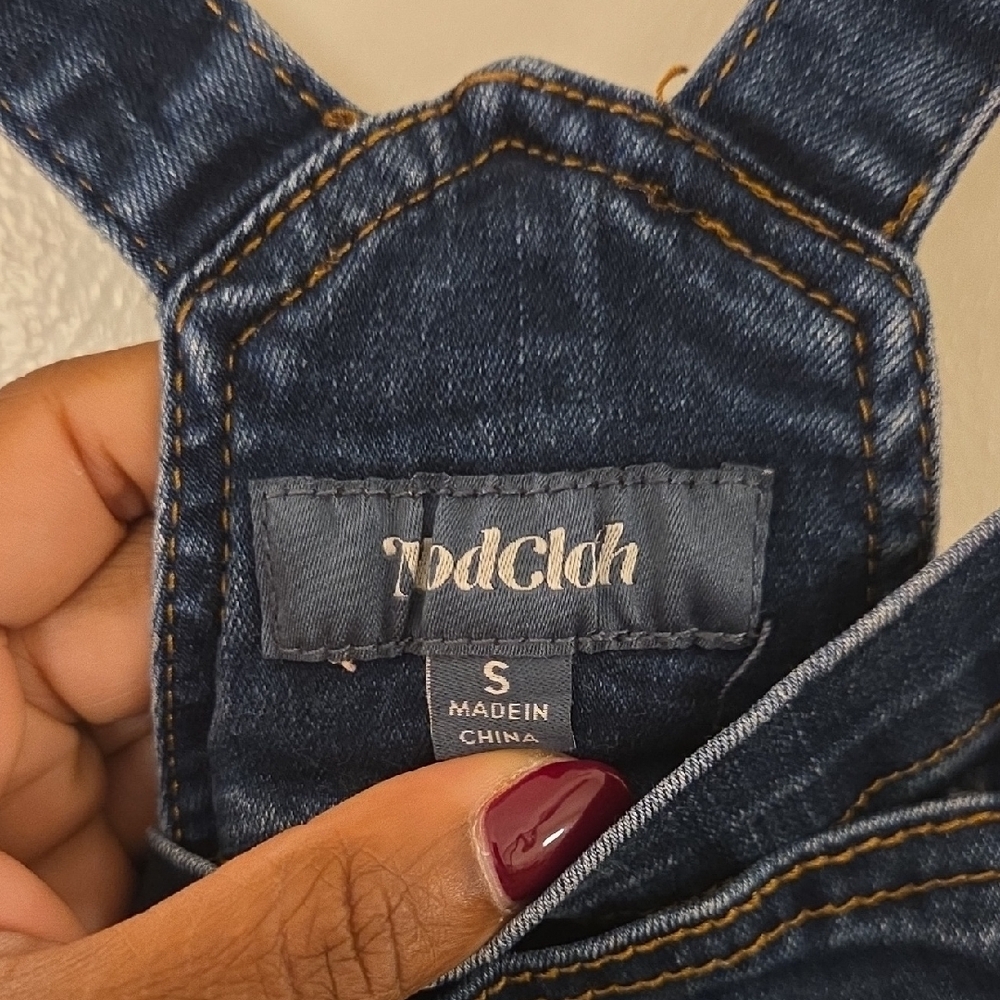 Modcloth Dark Blue Denim Shortalls - Picture 2 of 6